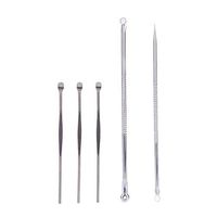 Pimple Extractor Skin Care Tools with 3PCS EarPick Spoon Tool Clean Ear Wax Remover Curette Remover