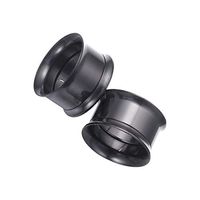 SUPVOX 2Pcs Stainless Steel Ear Tunnels Plugs Screw Ear stretchers Double Flared Ear expanders (Black, 16mm)