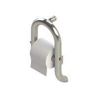 Invisia 2-in-1 Toilet Roll Holder with Integrated Grab Bar: Brushed Stainless