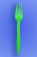 Wow Plastics Inc. Medium Weight 6" Fork - Neon Green - 2/500 (1,000/Case)