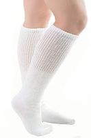 Comfort Finds Diabetic SwellSox - Breathable Cotton Socks - Loose Fitting Comfortable Sock – Non Binding Top Design – Improve Foot Circulation (White, 12 Pair)