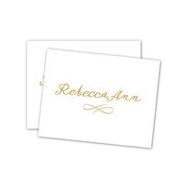 Clean Script Personalized Note Cards - Gold