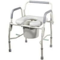 Deluxe Steel Drop Arm Commode - each