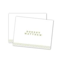 Circles Personalized Note Cards - Green