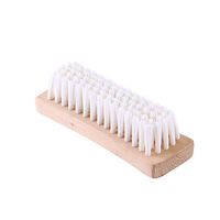 OUNONA Multi-use Clothes Shoes Shine Brush,Soft Nylon Bristles Laundry Cleaning Brush With Wooden Handle For Down Jackets and Coats (White)
