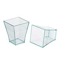 Taiti Clear Green Square Cup (Case of 600), PacknWood - Transparent Recyclable Plastic Bulk Case of Cups (2 oz, 1.7" x 1.7" x 2.1") 209MBTAITIV