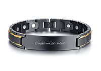 Personalized Custom Stainless Steel Magnet Therapy Identification Bracelet with Link Removal Tool