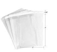 200 pcs 3" x 4" Clear 2 MIL Flat Resealable Cello/Cellophane Bags