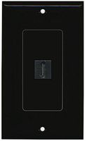 RiteAV (1 Gang Decorative Black 1 Port Right Angle HDMI Wall Plate