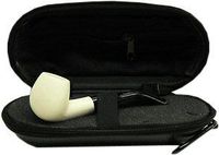 Miniature Meerschaum Pipe - SMOOTH BOWL with Zippered Case