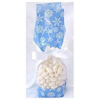 Blue with White Snowflakes Tall Cellophane Goodie Bag (2in. W x 9 1/2in. H x 1 7/8in. Deep) - pack of 10