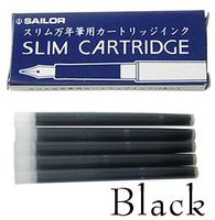 Sailor Refills Black 5-Pack Slim for Chalana Fountain Pen Cartridge - 13-0150-120