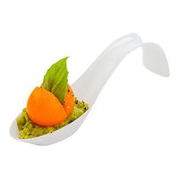 Curly Tasting Spoon, Stiletto Appetizer Spoon, Soup Spoon - White Curved Spoon - 5 Inches - 100ct Box - Restaurantware