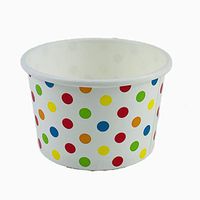 Worlds Paper Ice Cream Cups Polka Dot Paper Yogurt Cups 4oz Rainbow 50 pack