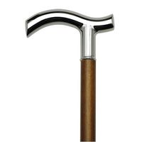 Unisex Fritz Cane Brown, Shiny Metal Handle  -Affordable Gift! Item #DHAR-9552707