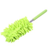Tpingfe Telescopic Microfibre Duster, Retractable Long-Reach Washable Extendable Dusting Brush Dust Handle for Home Car Cleaning (Green)