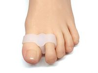ZenToes Toe Separators with 2 Loops - Pack of 4 Soft Gel Bunion Correctors (White)