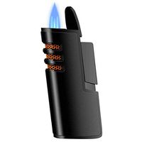 lcfun Torch Lighter,Triple Jet Flame Torch Lighters Butane Refillable Jet Lighter,Fuel Gas Fluid Lighter-with Punch-Butane NOT Included
