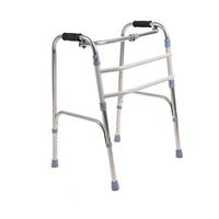 HYRL Stainless Steel Foldable Adult Disabled Four-Legged Crutch Old Walker Armrest Stand Walking Elderly Fracture Aids to Walk