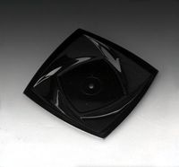 Royal Plasticware, PW2668, 3.5" Square Plate, Black