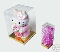 24 PCS 8x8x12 Party Favor Tuck Top Clear PVC Plastic Boxes W/ Golden Card Bottom