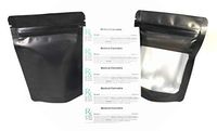 50 pk Smell Proof Mylar Foil Bags and 50 Rx Labels, PLUS SIZE 1/8 oz Eighth Heavy Duty Zip Lock 4" x 5.5" x 1.75" Stand Up Pouch. Heat Sealable with Iron.