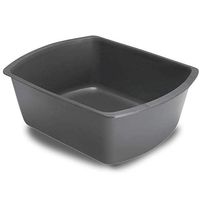 Pivit Rectangular Wash Basin | 8 qt Graphite | 10 in. W x 13.25 in. L x 3.75 in. D | Rolled Rim Makes Carrying Easy | Plastic Washbasins For Limb Soaking & Hair Washing | Portable Bedside Shampoo Bowl