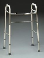 MediChoice Dual-Release Two Button/Folding Walker, Height Adjustable, Aluminum, 300 lb. Capacity (1 Each)