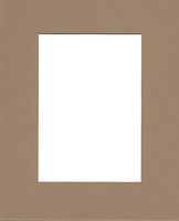 Pack of (2) 20x24 Acid Free White Core Picture Mats Cut for 16x20 Pictures in Khaki Brown
