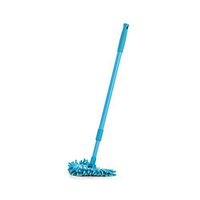 Guerbrilla 1Pec 180 Degrees Rotating Hi-Reach Dust Cleaning Floor/Floor/Car/Sofa/Pet Hair/Scraps Long Handle Triangle Chenille Fabric Remover Mop(Blue)