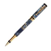 Elite Rollerball Pen - 24kt Gold - Blue Maple Burl