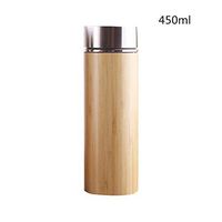 ZHENQ Natural Bamboo and Wood Thermos Stainless Steel Kettle Cups Safe and Healthy, Permanent Insulation, Reduce Bacterial Growth (Color : A)