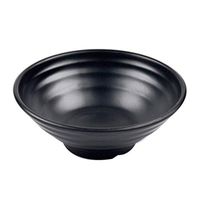 Bowl Bowl of imitation porcelain Japanese tableware household plastic bowl barrel bowl soup bowl commercial beef noodle bowl Household tableware, retro bowl (Color : Black, Size : 207.8CM)
