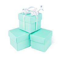 Mini Small Square Cube Robin's Egg Blue Gift Boxes with Lids for Party Favors, Decoration, Weddings, Birthdays, and more. 2" x 2" x 2" in Size. (10 Pack)