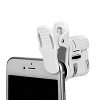 Detachable 60X Mini Phone Camera Clip Magnifier Universal Portable Magnifying with 2 Illuminated LED and UV Light for Mobile iPhone Galaxy