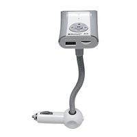 Maximal Power Car MP3 USB Bluetooth Hands Free FM Transmitter Radio for iPhone 4/4s/5/5c/5s/6 - Non-Retail Packaging - White Silver