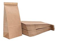 Pack of 50, Solid 2 Lb Kraft Tin Tie Coffee Bags 5X3X12-1/2" for Food Packaging