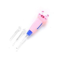 elegantstunning Bay Cartoon Figure Detachable Illuminate Ear Cleaning Tool Earwax Removal Ear Spoon Pink Pig