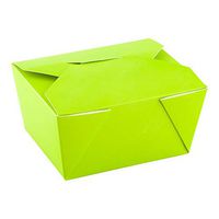 Bio Tek 30 oz Rectangle Eco Green Paper #1 Bio Box Take Out Container - 5" x 4" x 2 1/2" - 200 count box - Restaurantware