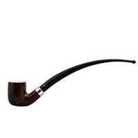Gasparini Brown Briar Meerschaum Lined Bent Churchwarden Tobacco Smoking Pipe with Two Stems