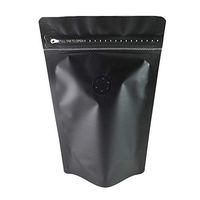 1dingdeals 25pcs Heat Sealable Double Ziplock Stand-Up Display Aluminum Mylar Bags with Degassing Valve and Pull Tab (4oz, Matte Black)