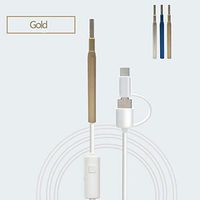 JM-D iPhone Ear Endoscope WiFi Safe Earwax Cleaner Earpick Tool with 1.3 Megapixels IP67 Waterproof 6 LED Lights for iPhone iOS Android Windows Mac,Gold