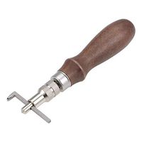 uxcell Wooden Handle Leather Grooving Tool Edges Filter Adjustable Leather Edge Stitching Tool