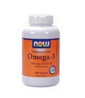 NOW Omega-3 Cholesterol Free, 180 Softgels (Pack of 2)