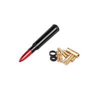 Templehorse 50 Cal Caliber Black Bullet Antenna Heavy Gauge CNC Machined Billet Aluminum Short Ford F150 F250 F350 F450 F550 F650 1997-2018(Red)