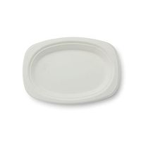 Stalkmarket 100% Compostable Sugar Cane Fiber Oval Platter, 9-Inch, 500-Count Case