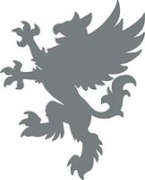 hBARSCI Heraldic Griffin Vinyl Decal - 5 Inches - for Cars, Trucks, Windows, Laptops, Tablets, Outdoor-Grade 2.5mil Thick Vinyl - Gray