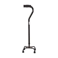 DMI Adjustable Multi-Color Quad Cane for Stability, Small Base, Black