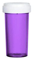 40 Dram, Empty BPA-Free Cylinder Vials with Reversible Child Resistant Caps (Pack of 15) (Purple)