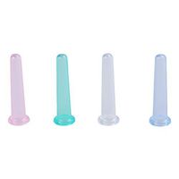Healifty Silicone Cupping 4pcs No.4 Silicone Cupping Massage Tools Props Body Facial Therapy Cupping Cups Size S (Transparent + Green + Blue + Pink)